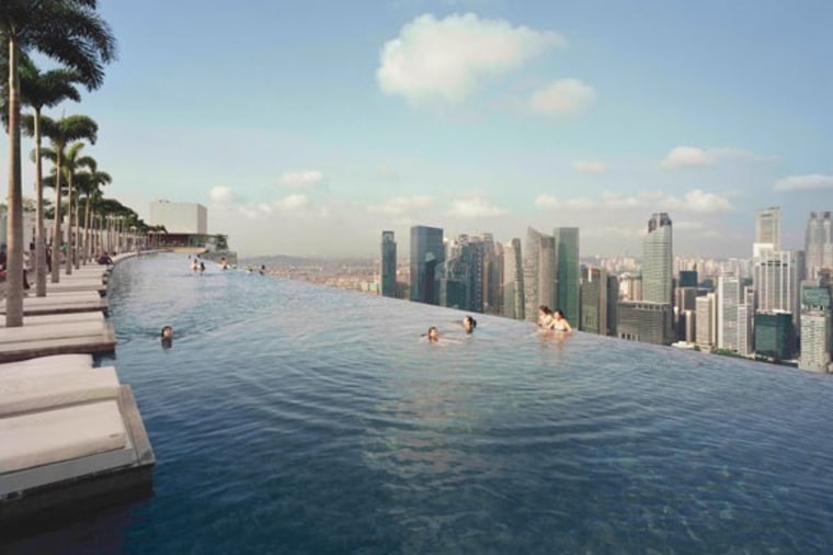 The pool at the Marina Bay Sands is an eye-popping 656 feet above the streets of Singapore.